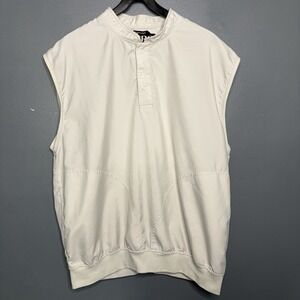 Zero Restriction Vest Mens Large White Golf Windbreaker Snap Sleeveless USA